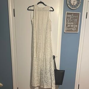 Red Dress Boutique Cream Sleeveless Mock Neck Gown